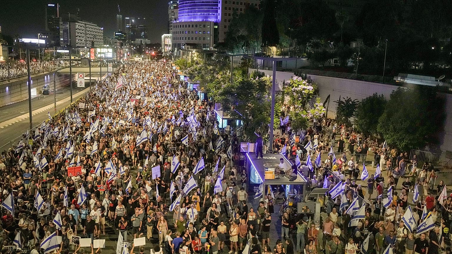 Manifestación en Tel Aviv en pro de la liberación de rehenes israelíes que tiene Hamás