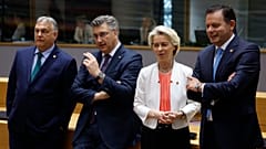 Macaristan Başbakanı Viktor Orbán, Hırvatistan Başbakanı Andrej Plenković, AB Komisyonu Başkanı Ursula von der Leyen ve Portekiz Başbakanı Luis Montenegro