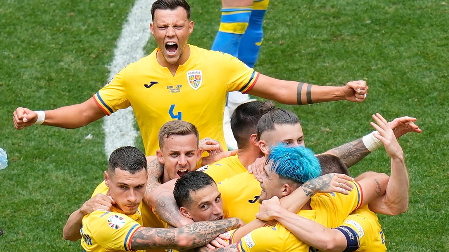 Roménia bateu Ucrânia por 3-0 no Euro 2024