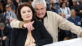 Anouk Aimée y Claude Lelouch, que la hizo famosa con "Un homme et une femme", aquí, en la 72ª edición del festival internacional de cine, en Cannes, el 19 de mayo de 2019.