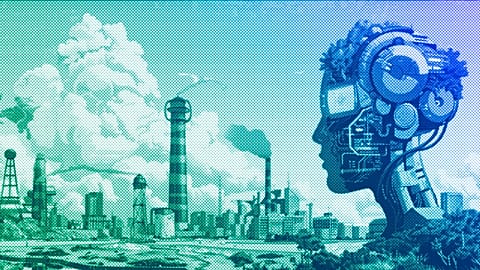 AI and climate change, illustration