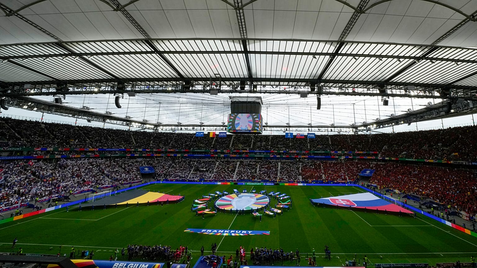 Jogo entre a Bélgica e a Eslováquia no Euro 2024 em Frankfurt na Alemanha