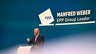 Manfred Weber az európai választási kampány idején Brüsszelben