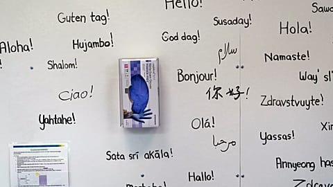 Greetings in multiple languages.