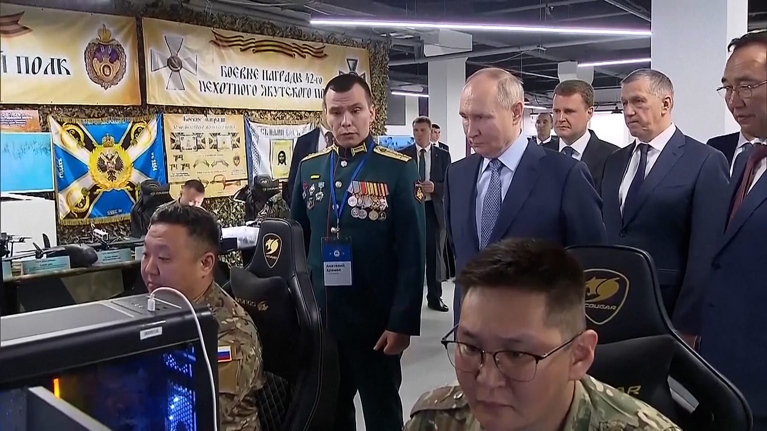 Putin inspects a training centre for drone operators