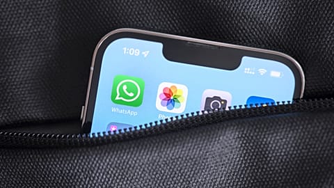 The WhatsApp app on a smartphone screen.