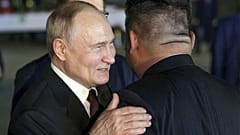 Vladimir Poutine et Kim Jong-un à Pyongynag