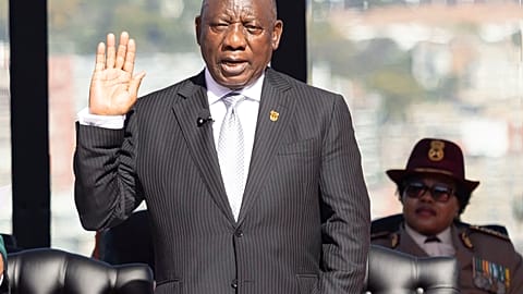 South Africa's Cyril Ramaphosa, is sworn in as President at his inauguration 