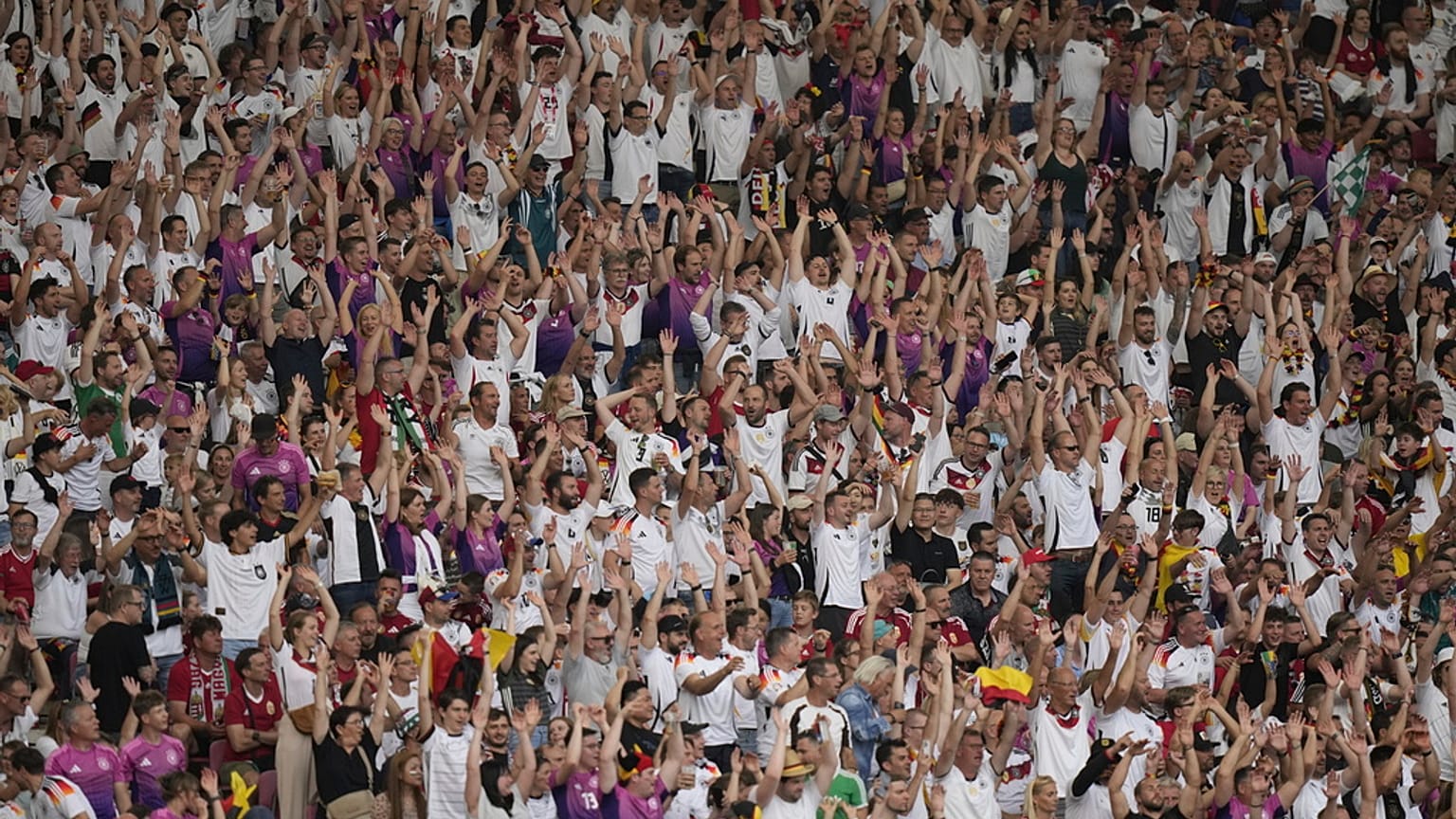 Les supporteurs allemands après la victoire de leur équipe à Stuttgart.
