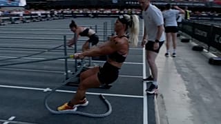 The competitors are working hard to win.