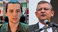 Diamond Tema (solda) ve Özgür Özel (Görüntüler Tema'nın YouTube kanalı ve Özel'in X hesabından alınmıştır)