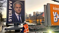 An eclection campaing poster of Geert Wilders' PVV party.