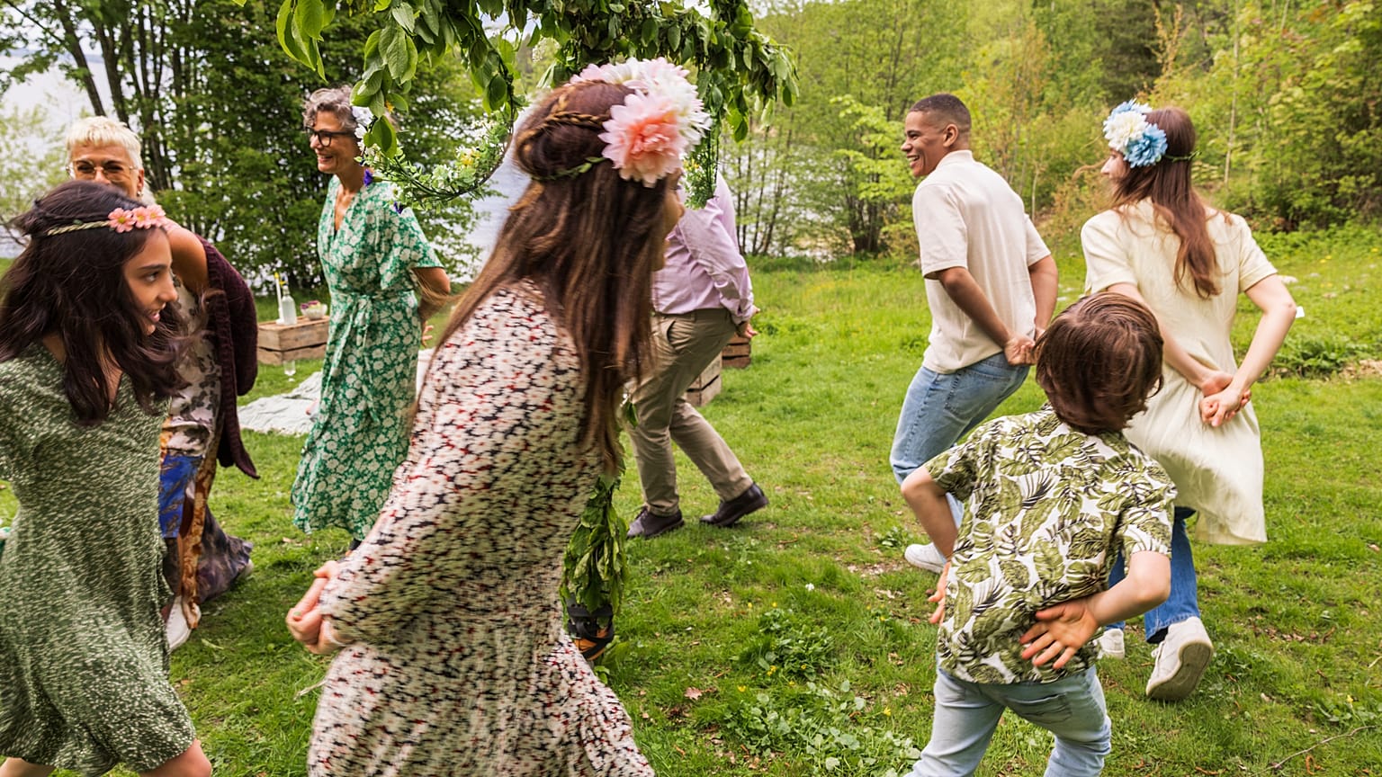 Sweden’s midsummer festivities began in the late Middle Ages when people celebrated by dancing around a flower and greenery-decorated pole known as a maypole. 