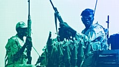 Sudanese soldiers from the Rapid Support Forces unit in the East Nile province, June 2019