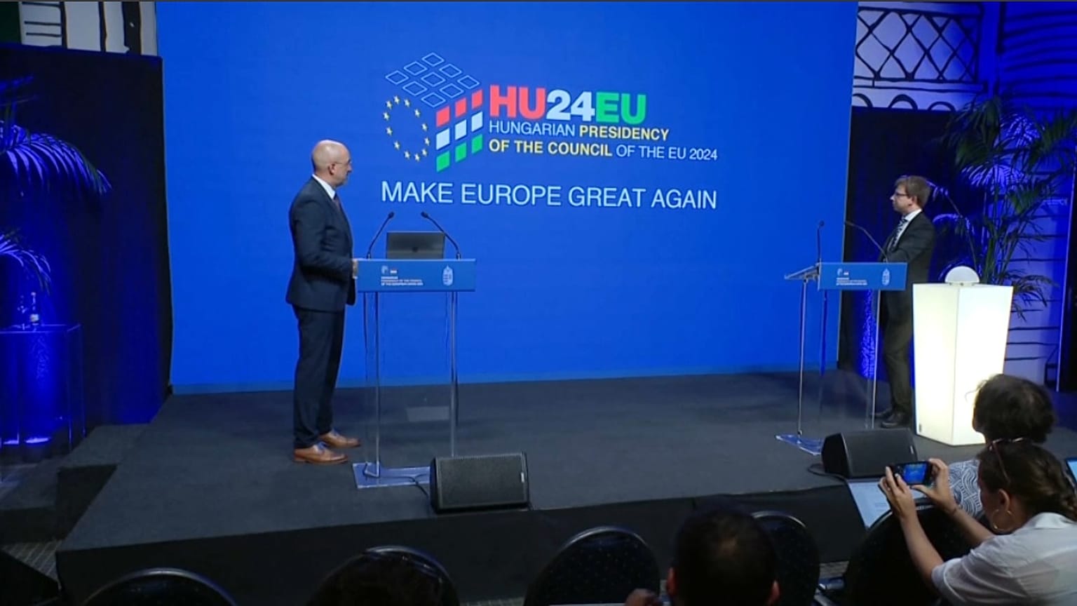 Presentación del logo de la presidencia húngara del Consejo de la UE.