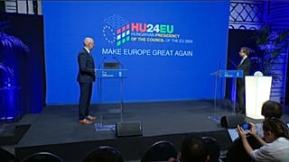 Presentación del logo de la presidencia húngara del Consejo de la UE.