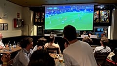 French citizens living in Madrid enjoying the national game for EuroCup 2024