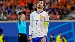 Antoine Griezmann of France reacts during a Group D match between the Netherlands and France at the Euro 2024 soccer tournament in Leipzig, Germany, Friday, June 21, 2024