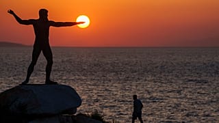 Der Sonnenuntergang bei Athen.