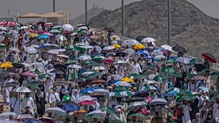FILE - Pilgrims in the holy city of Mecca, Saudi Arabia, June 18, 2024. 