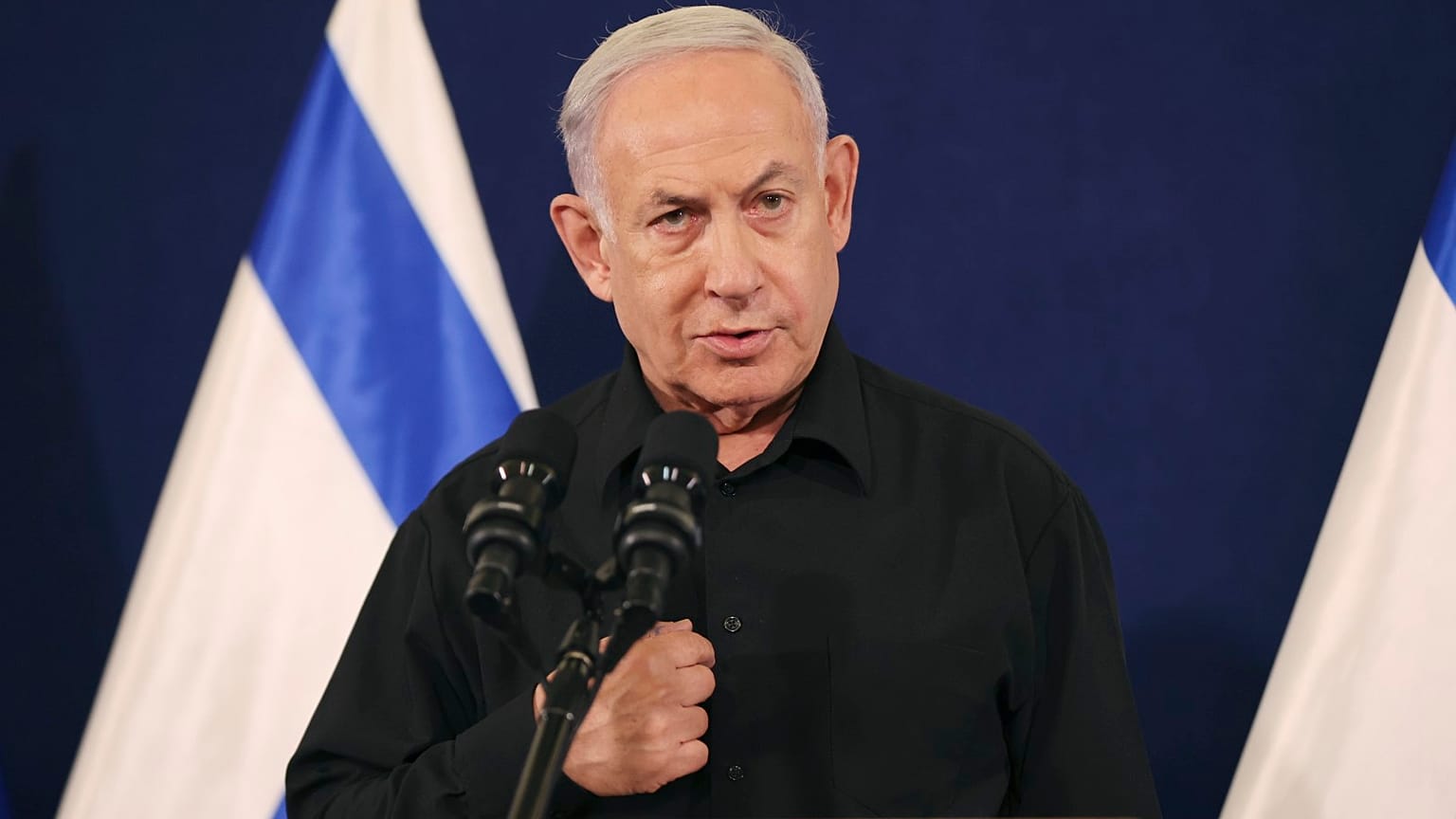 ARCHIVO: Netanyahu, durante una rueda de prensa en octubre de 2023