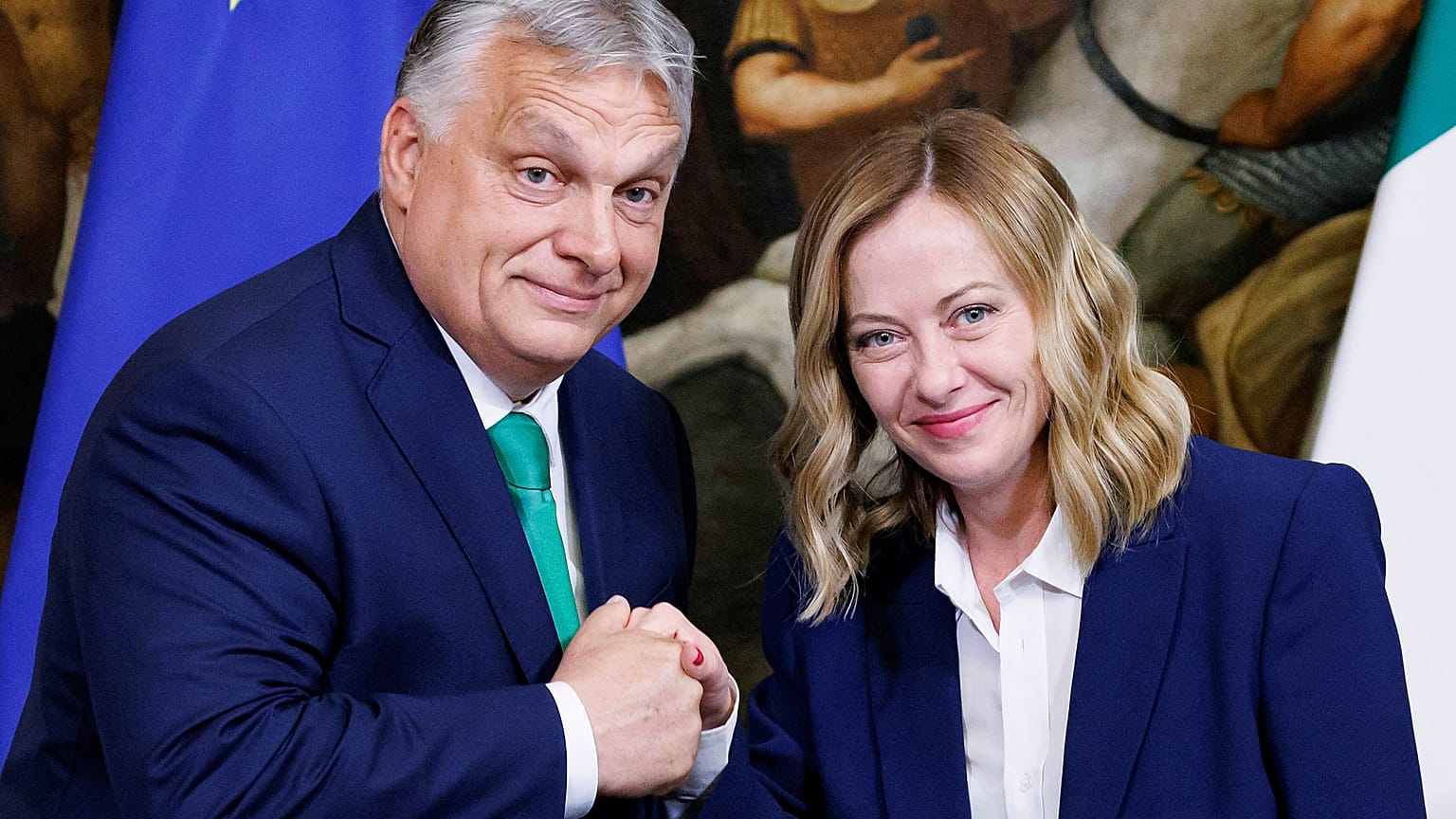 Az olasz és a magyar miniszterelnök római találkozójukon