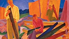 Oleksandr Bohomazov, "Ακονίζοντας τα πριόνια", 1927. Λάδι σε καμβά, 138 x 155 εκ. 