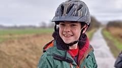 Oran Knowlson on a bike