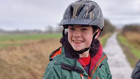 Oran Knowlson on a bike