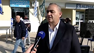 Dhionisios Alfred Beleris outside Albania's Tirana court of appeals on Tuesday, 25 June, 2024.