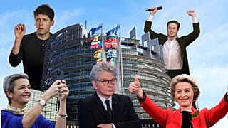 Margrethe Vestager (Comissária responsável pela Concorrência), Sam Altman (Diretor Executivo da OpenAI), Thierry Breton (Comissário responsável pelo Mercado Interno), Elon Musk (Diretor Executivo da X) e Ursula von der Leyen