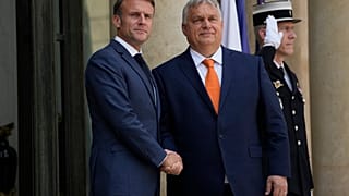 Президент Франции Макрон и премьер-министр Венгрии Орбан, Париж 26 июня