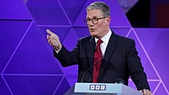 Britain's opposition Labour Party leader Keir Starmer takes part for the BBC's Prime Ministerial Debate, in Nottingham, England, Wednesday June 26, 2024.