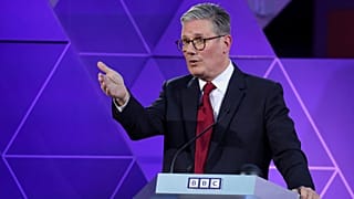 Britain's opposition Labour Party leader Keir Starmer takes part for the BBC's Prime Ministerial Debate, in Nottingham, England, Wednesday June 26, 2024.