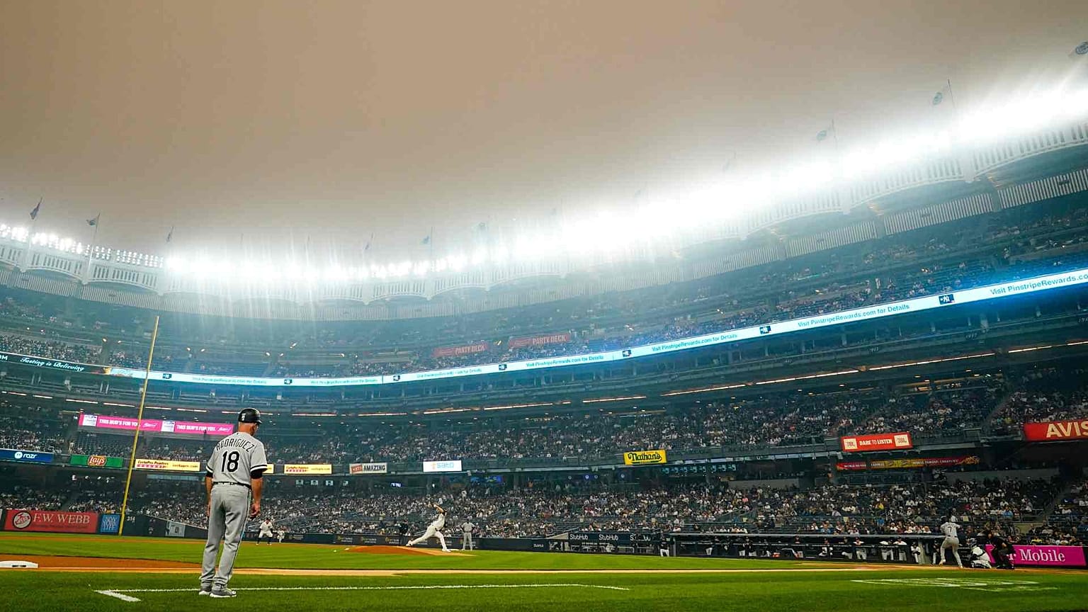 New York Yankees' Clarke Schmidt pitches to Chicago White Sox's Tim Anderson during the first inning of a baseball game Tuesday, June 6, 2023, in New York.