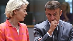 Ursula von der Leyen und Emmanuel Macron von Frankreich bei einem EU-Gipfel im Juni 2024