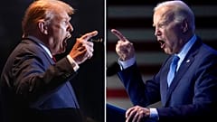 Esta combinación de fotografías tomadas en Carolina del Sur, muestra a Donald Trump, a la izquierda, el 24 de febrero de 2024, y a Joe Biden el 27 de enero de 2024.
