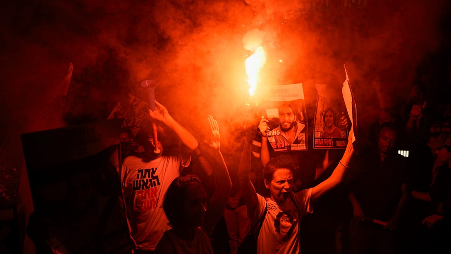 People protest against Israeli Prime Minister Benjamin Netanyahu's government and call for the release of hostages held by Hamas,Jerusalem, Thursday, June 27, 2024