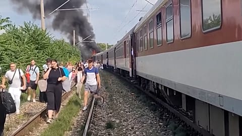 Passenger Katarína Molnárová's video captures the aftermath of a train crash 