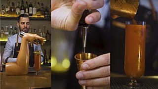 El maestro coctelero Antonio Naranjo elabora una de sus creaciones.