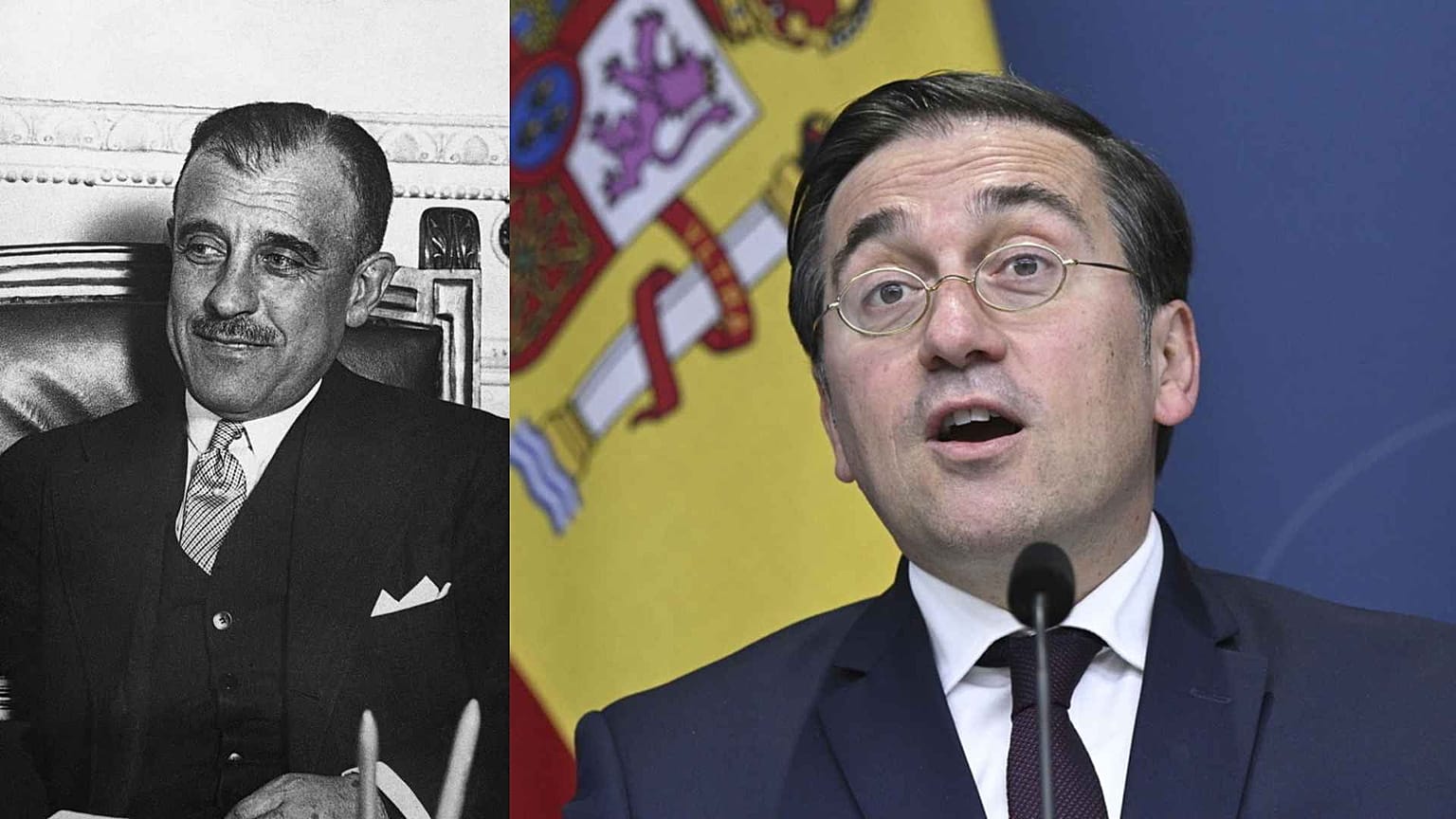 General Francisco Gómez-Jordana y actual Ministro de Asuntos Exteriores de España, José Manuel Albares.