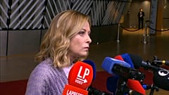 Giorgia Meloni im Gespräch mit Journalisten in Brüssel, 28. Juni 2024