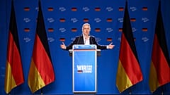 Alice Weidel, Federal Chairwoman of the AfD, speaks at the AfD's national party conference in Essen, Germany, Saturday June 29, 2024. (Bernd von Jutrczenka/dpa via AP)