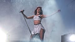 Dua Lipa moves the Glastonbury crowd in more ways than one at Worthy Farm, Somerset in England, June 28, 2024 