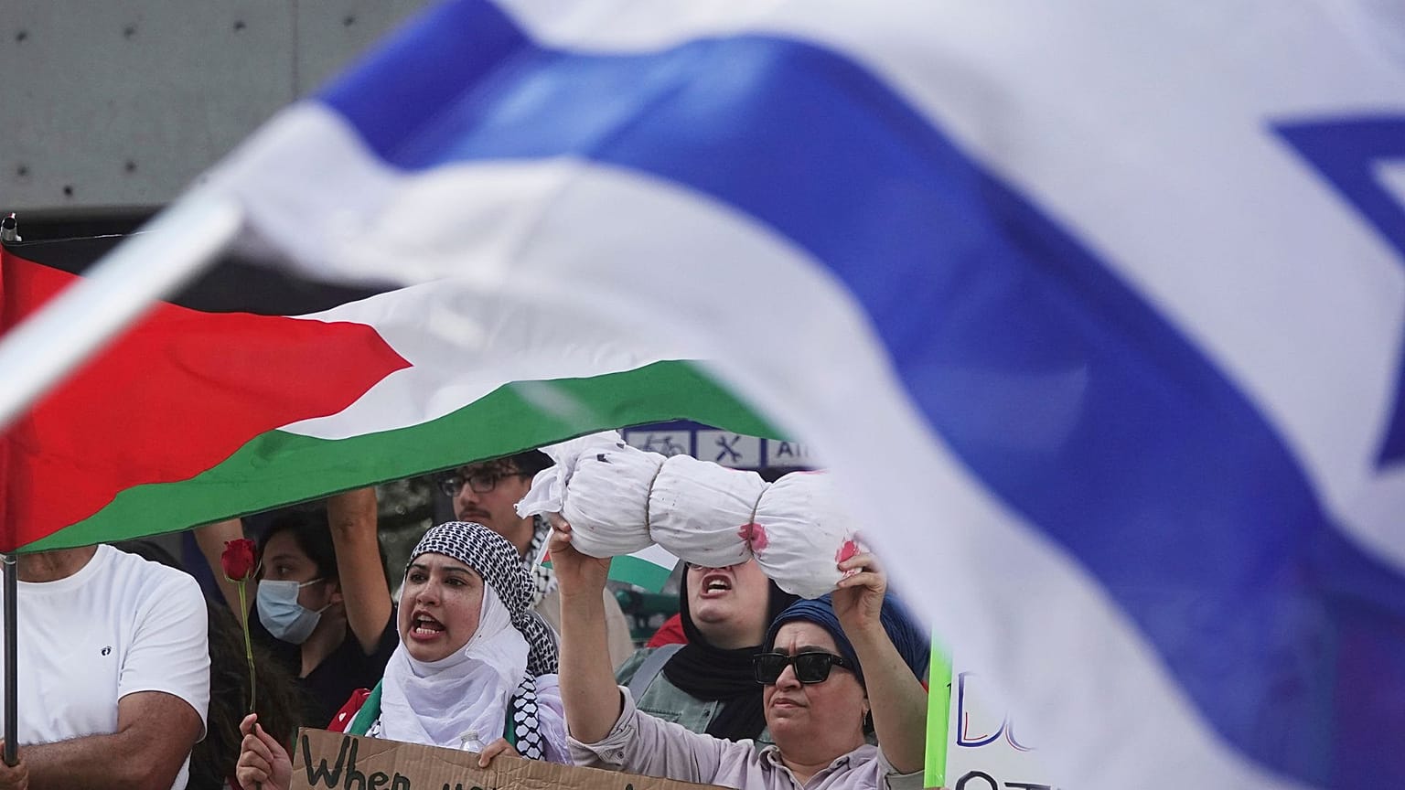تظاهرات حامیان فلسطینیان در فلوریدا