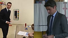 Jordan Bardella (izquierda), Gabriel Attal (derecha). 