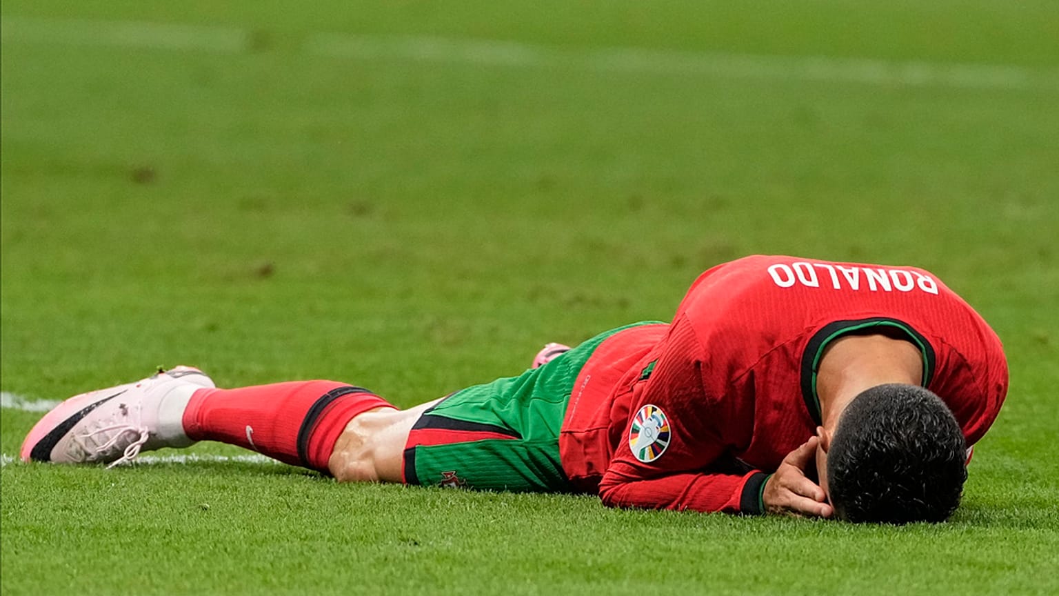 Portugals Ronaldo beim Match gegen Slowenien in Frankfurt