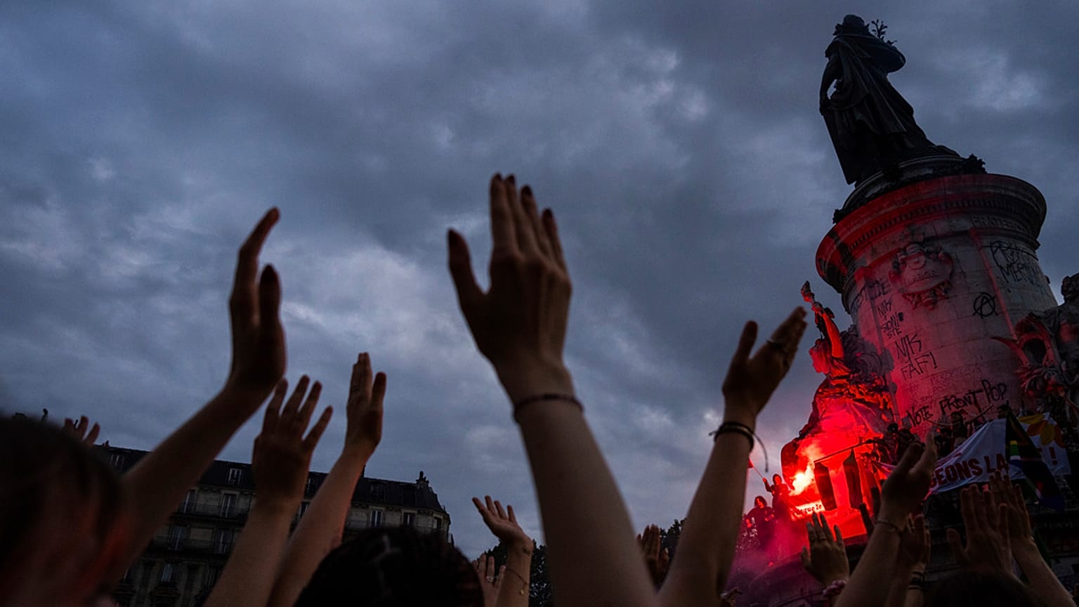 Manifestación contra la extrema derecha en Francia.