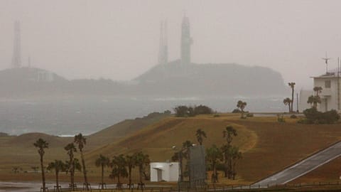 File- The H-2A rocket sits on the launch pad in the rain at Tanegashima Space Center in Tanegashima, southern Japan, Thursday, Jan. 19, 2006.