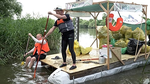 Competitors collect around a tonne of plastic per day